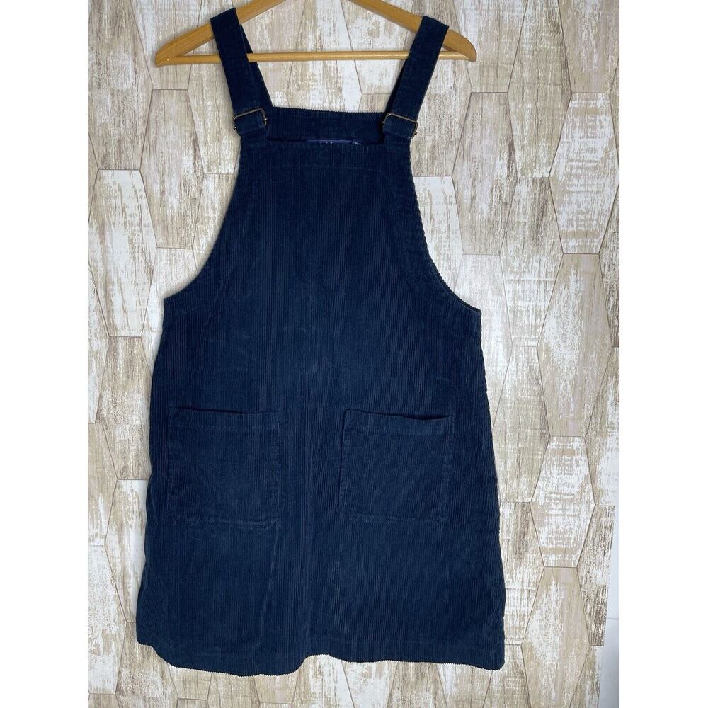 Vintage D.P.S New‎ York Bib Jumper Dress Women's Size L Blue Corduroy Sleeveless